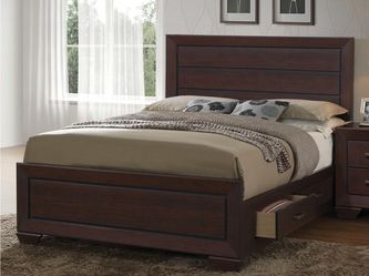 Kauffman Dark Cocoa California King Storage Bed