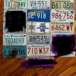License Plates Rhode Island Kansas Georgia Massachusetts New Hampshire 