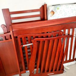 Solid Wood Baby Crib 