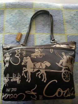 Vintage Coach Horse & Carriage Signature Sateen Tote Bag