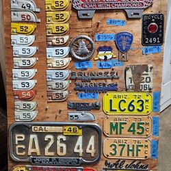 California Year Tabs From 1946 To 1955 License Plate 
