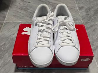 Puma Smash v2 L White Leather Sneakers - Size US 10.5
