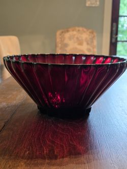 Ruby Red Anchor Hocking 11 " Serving Bowl