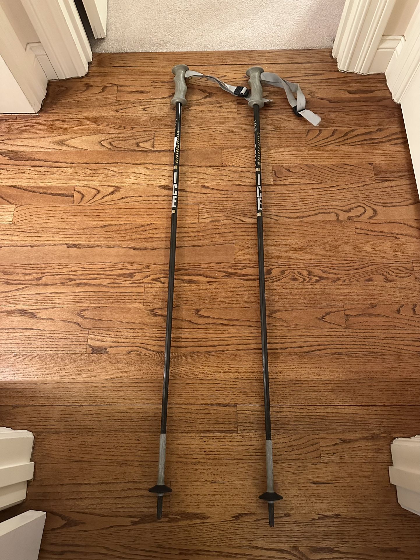 Rare Ice Lightening - Solid Carbon Graphite Composite Ski Poles -46”