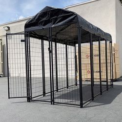 (NEW) $290 Large Heavy Duty Kennel with Cover Dog Cage Crate Pet Playpen (8’L x 4’W x 6’H) 
