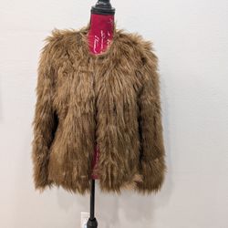 Forever 21 Exclusive Brown FAUX Fur Jacket Women Size L