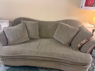 Free Gray Fabric couch  Sofa with Throw Pillows