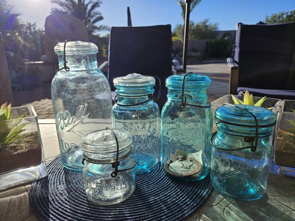Vintage Ball Canning Jars (5Jars)