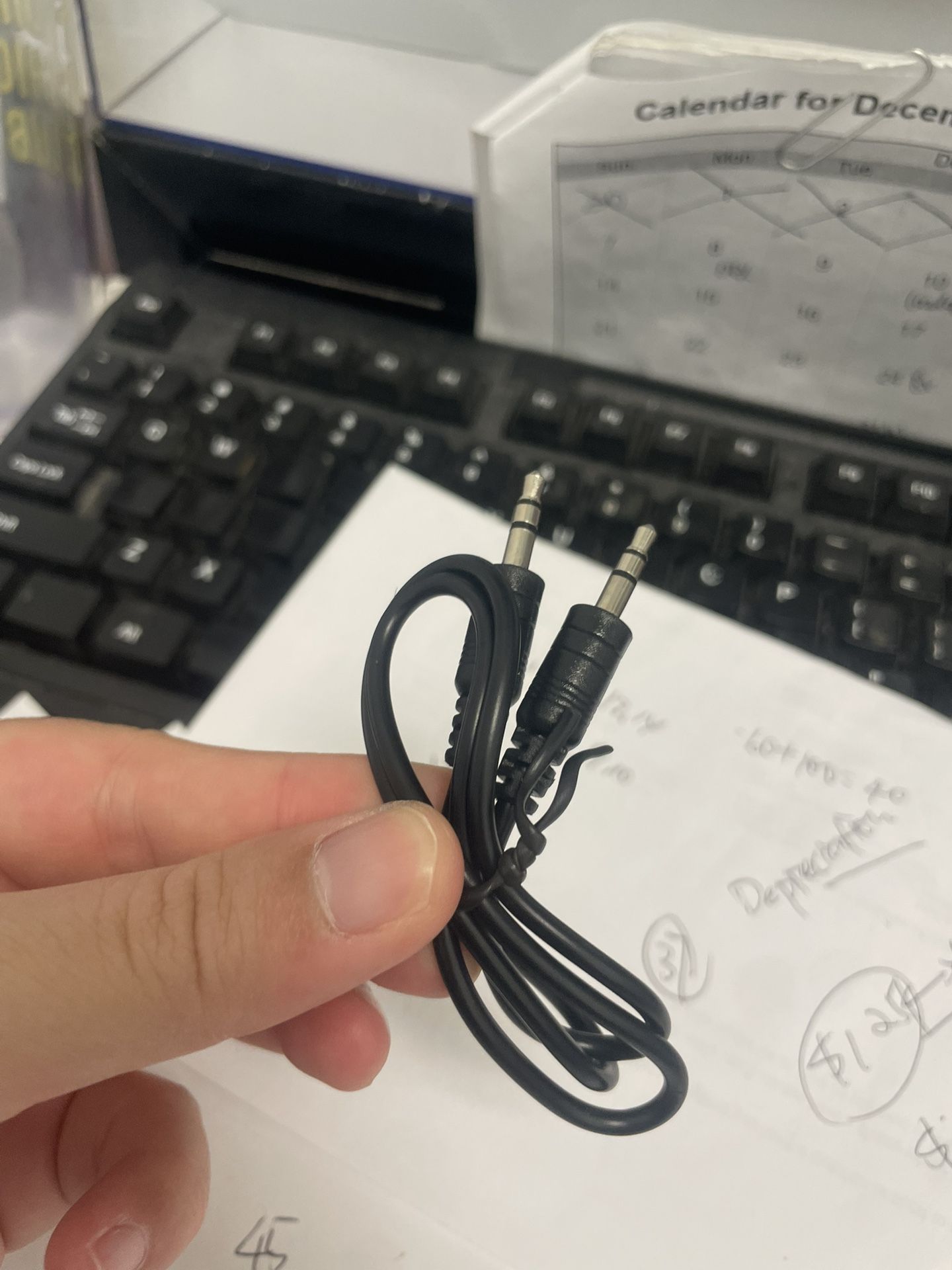 10 Inch Audio Cable Aux Nice And Black Good Quality 