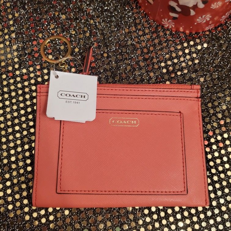 Coach NY Small Wallet with Keychain & ID Holder. New