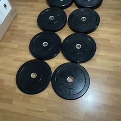 New Olympic Rubber Bumper Plates 230lbs | 7ft 45lbs Olympic Barbell W/ Clips | New in Boxes | Gym Equipment|  