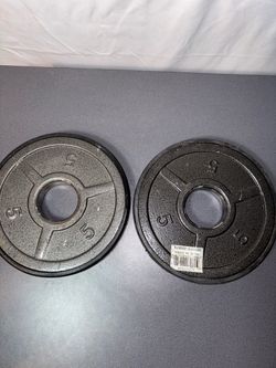 Two 5 lb Olympic Weight Plates