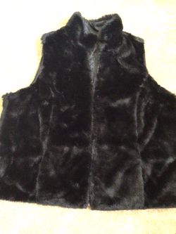 Womens Reversible Vest     Nylon Quilted/faux Fur Thumbnail
