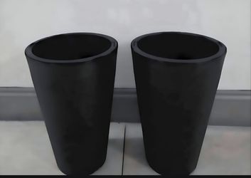 *** JUST REDUCED *** PAIR of 15" (Tall) Brown Resin Planters (2 for $30) @ Lasting Creations