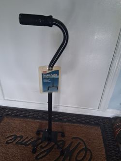 CVS Quad Cane with Push Button Height Adjustment