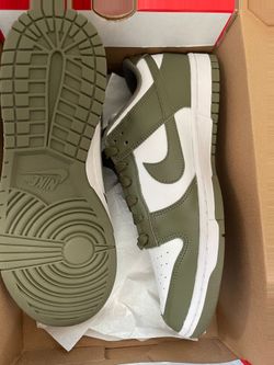 Nike Dunk Low White Olive Green Sneakers