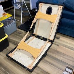 Portable Foldable Massage Table with Carrying Case, Wooden Frame, Face Cradle