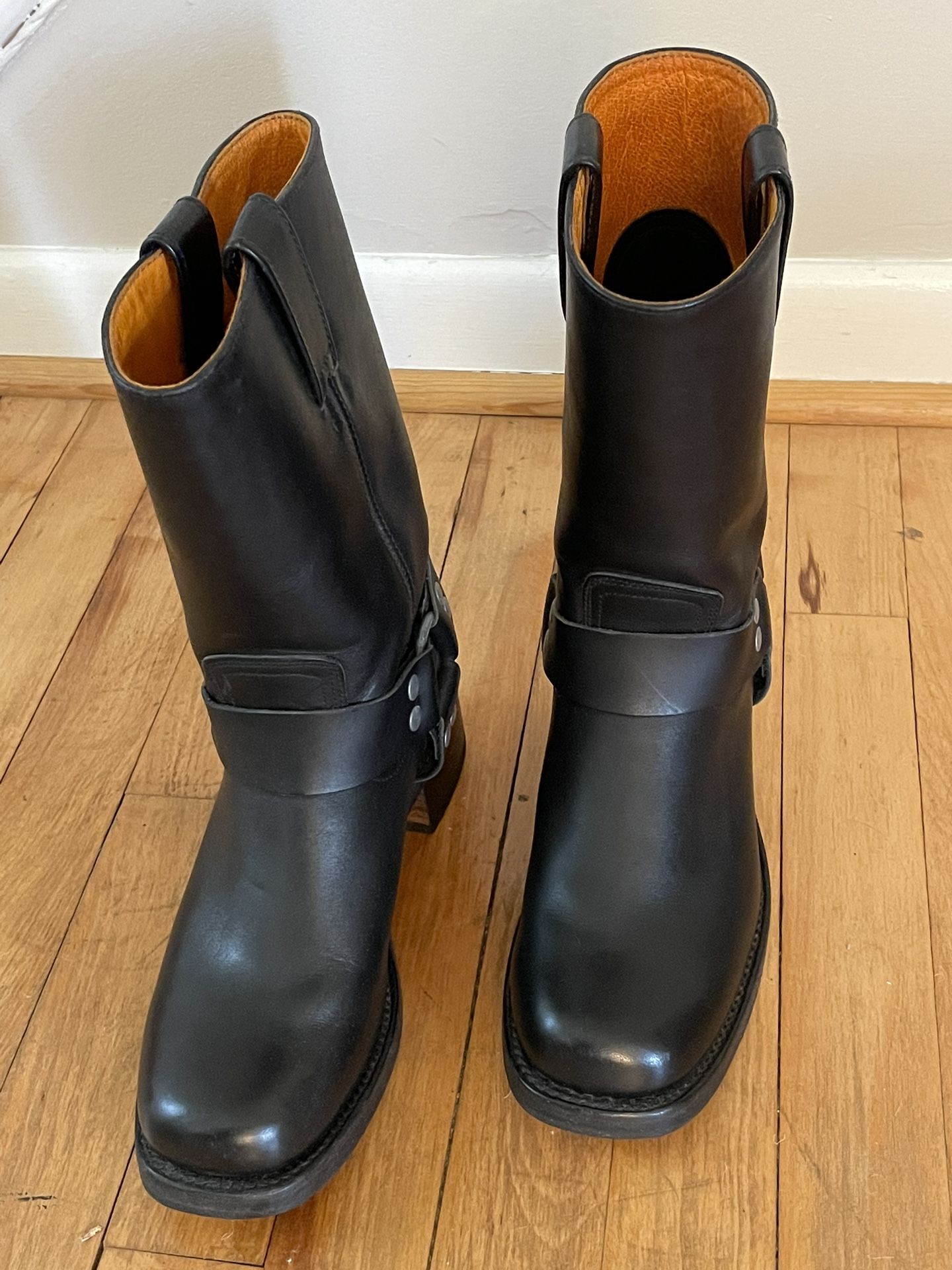 Frye Tall Leather Biker Boots