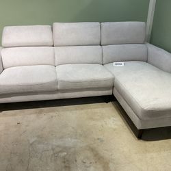 New Chaise/sofa fabric upholstered light gray