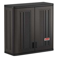 Suncast 30-Inch Single Shelf Wall Storage Cabinet for Garage and Shed, Black