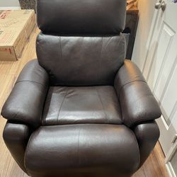 Electric Brown Leather Recliner