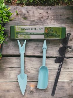 Cosyland Auger Drill Bit 1.6" X 9" Garden Auger Spiral Drill Bit Buld Drill Auger Bit for DIY Gardening Digging Fence Hole Sand Holes Planting Flower 