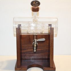 Custom Tito’s Vodka Ship In A Bottle Whiskey Decanter 