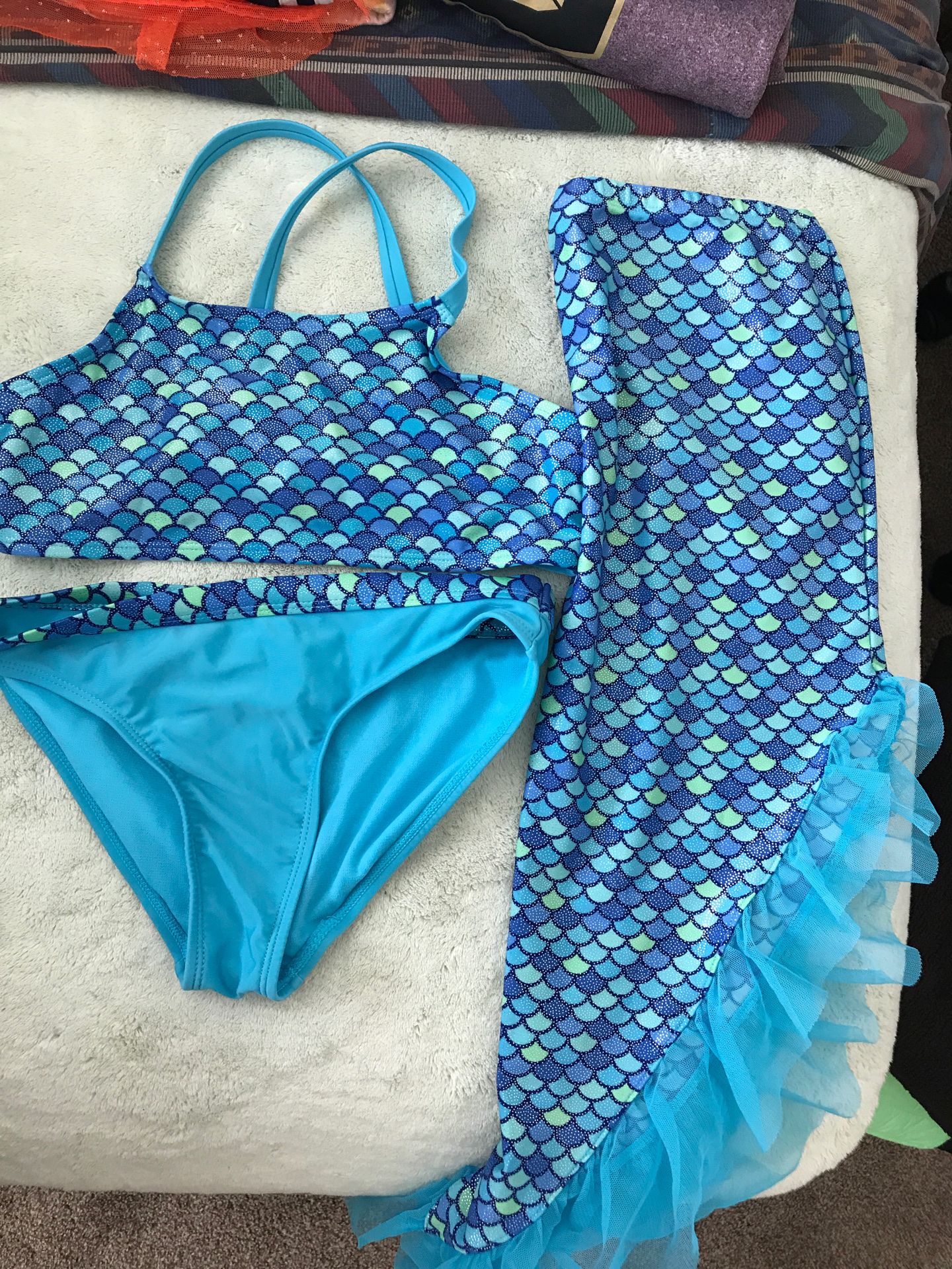 Mermaid bathing suit with skirt Size 10-12