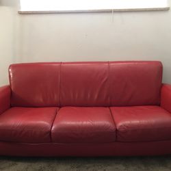 Red Leather Couch