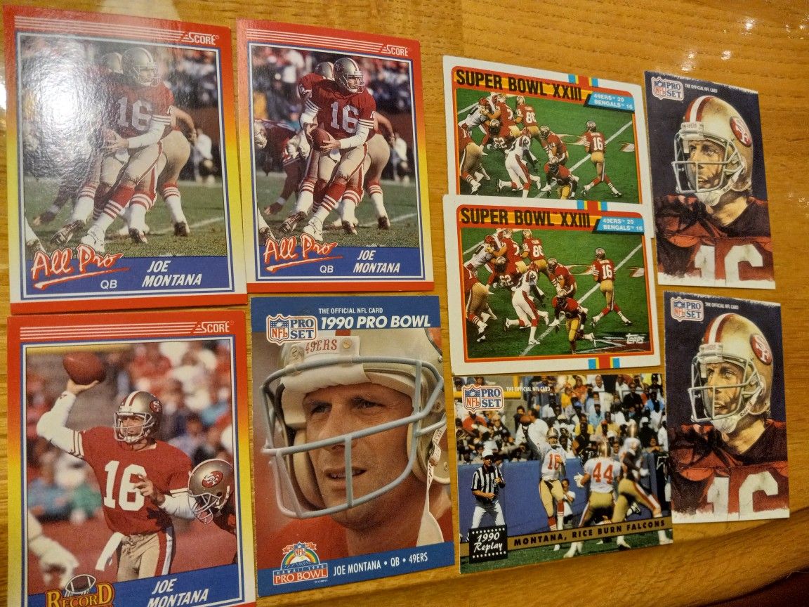 9 Joe Montana Cards 