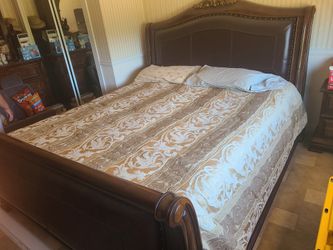 Cal King Bed with night stands and Dresser