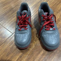 Nike Air Force 1 Low "Grey Red" Men Shoes