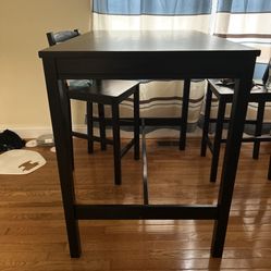 Bar High Top Dining Table With Four Chairs