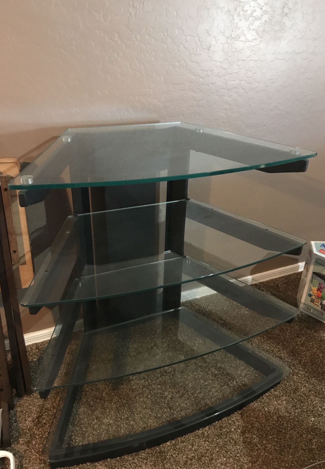 Glass display stand, glass stand shelf