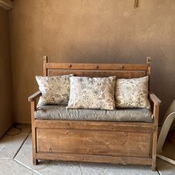 Wood Bench, Storage Bench