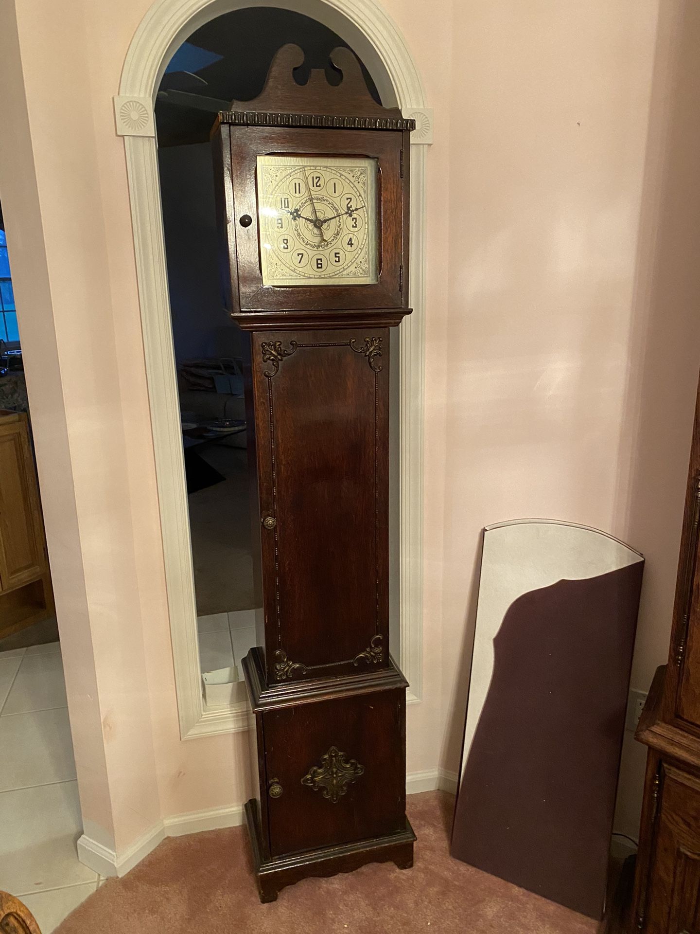 Antique Grandfather Clock 6’ Tall