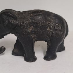 Antique Wyatt MFG. Salmas Kansas Cast Iron Elephant Paperweight