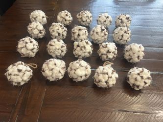 12 Handmade Cotton Boll Ornaments