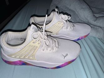 Puma White Sneakers with Multicolor Sole