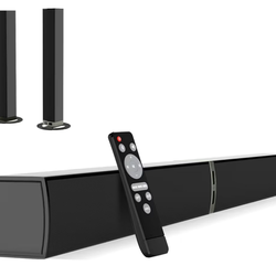 MZEIBO Sound Bar for Smart TV, 80W Bluetooth Soundbar 2 in 1 Detachable Design, Deep Bass, Home Theater Surround Sound, ARC/Optical/AUX Connections fo