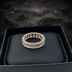 Emerald Shape Eternity Band In 14k Rose Gold 