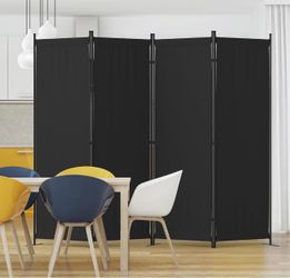 Room Divider 4 Panel Partition Room Dividers & Folding Privacy Screens w/ 3 Metal Feet 6FT Portable Wall Doubles as a Dressing Screen Portable Wall fo
