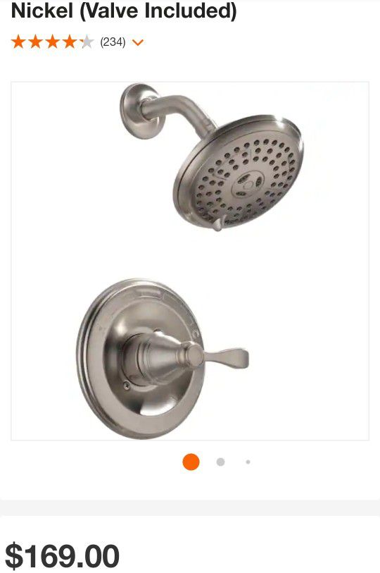 New Delta  Porter Single-Handle 3-Spray Shower Faucet in Brushed Nickel (Valve Included). Retails $185 With Taxes! Others Avail. Look At My Profile!