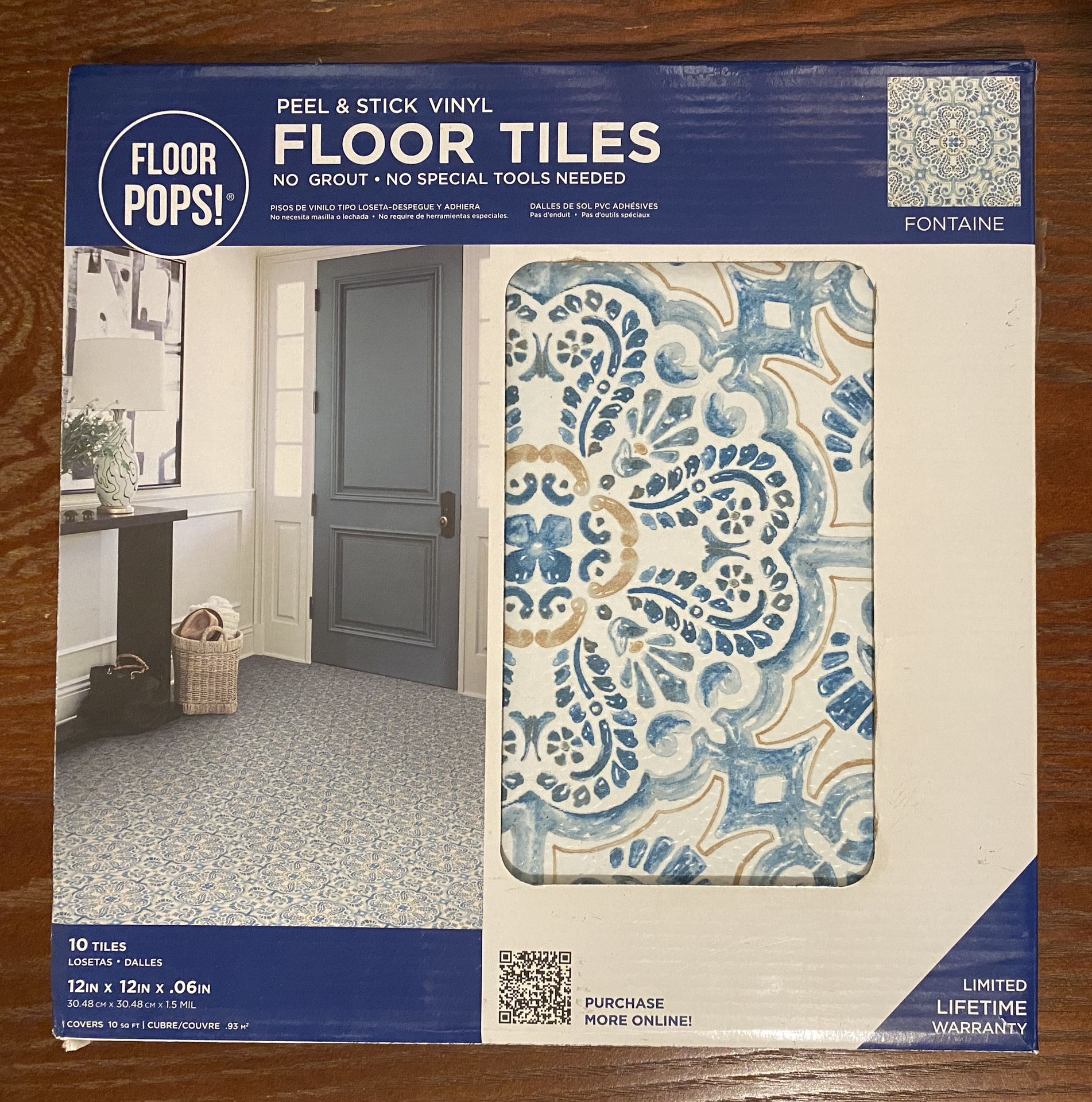10x Peel & Stick Vinyl Floor Tiles