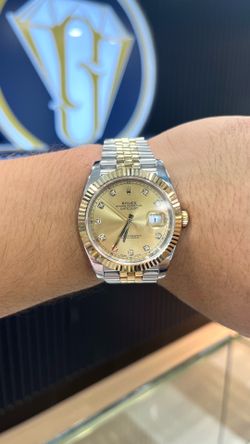 Rolex Datejust 41MM Champagne Diamond Dial on Two Tone Jubilee Bracelet 2017
