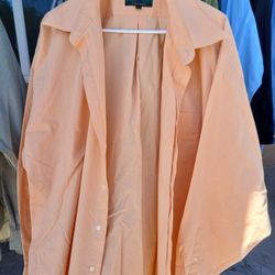 Mens Dressy Orange Shirt, 18-18 1/2, 36/37
