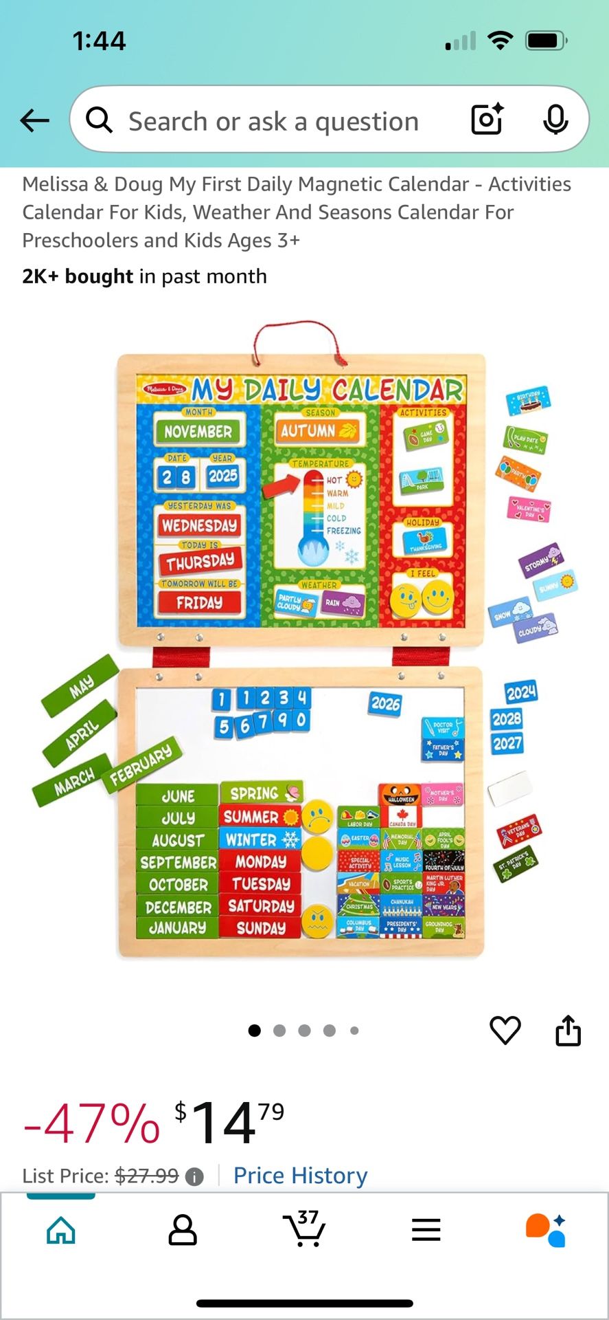 New- Melissa & Doug Magnetic Calendar