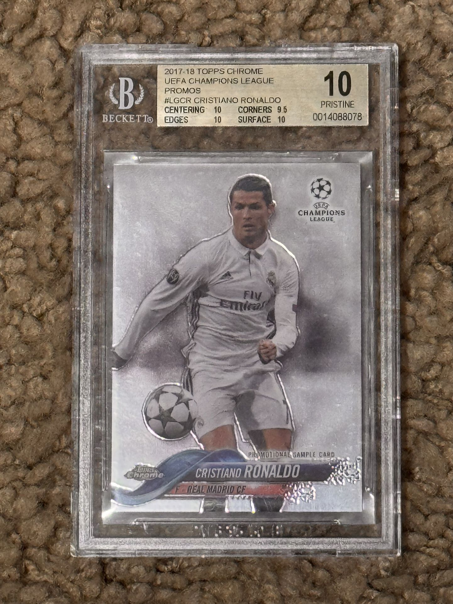 2017 Topps Chrome Cristiano Ronaldo UEFA Champions League Promo BGS 10 Pristine