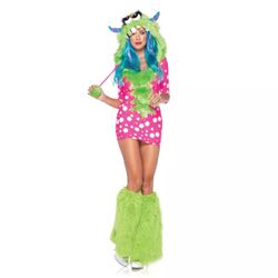 Melody Monsters size xs with wig and leg warmers