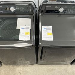SAMSUNG 4.7 cu. ft. Washer w/Active WaterJet, 7.4 cu. ft. Vented Electric Dryer w/Sensor Dry